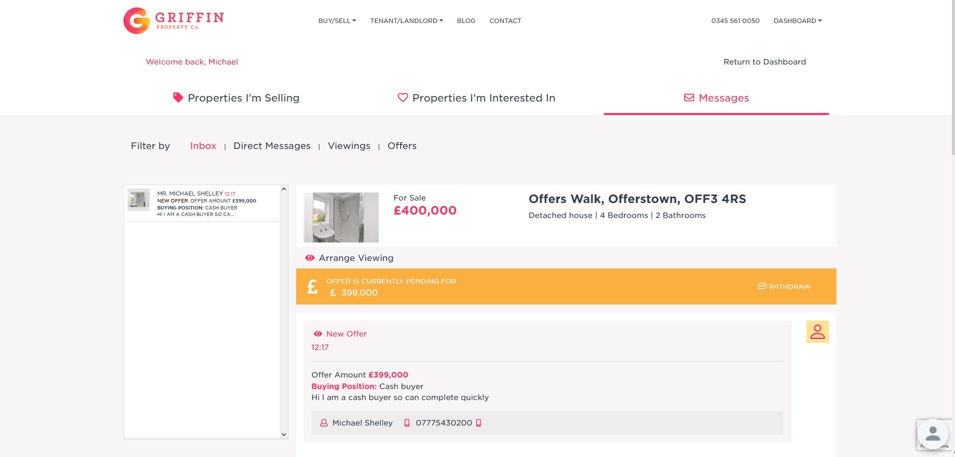 How to Manage Offers on the Griffin Property Co Website
